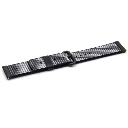 Vhbw Bracelet Compatible Avec Pebble 2 Watch, Time, Time Steel, Watch Montre Connectée - 12.3cm + 8.5cm Nylon Noir / Blanc