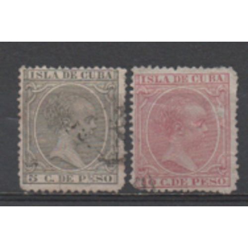 Cuba: Lot De 2 Timbres Représentant Le Roi Alphonso .