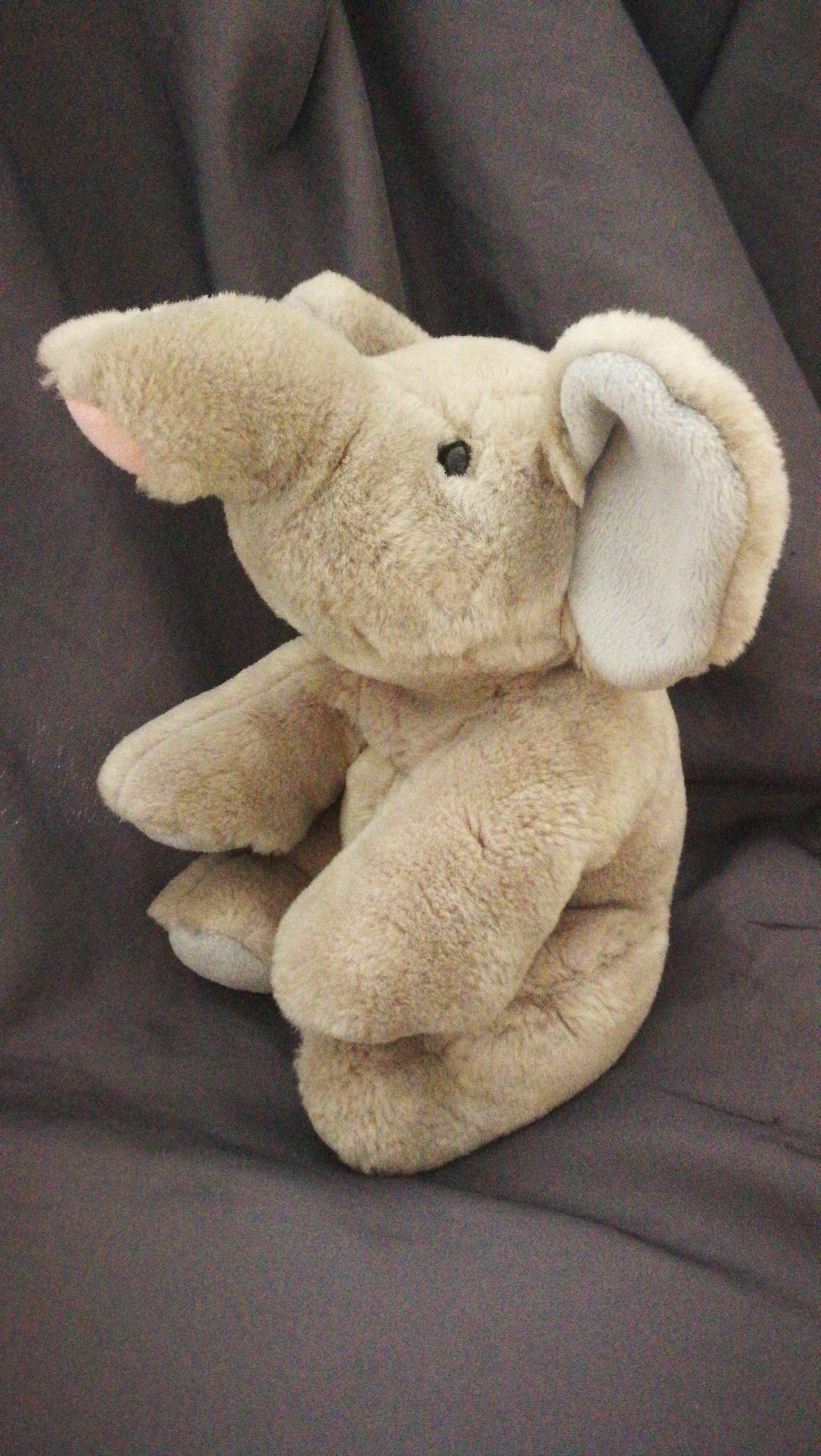 Peluche Doudou Elephant Gris Billes Sonore