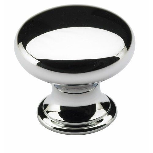 Bouton de meuble plat en laiton-chromé brillant HETTICH