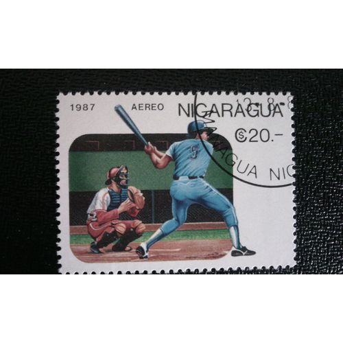 Timbre Nicaragua ( Yt Pa 1217 ) 1987 10e Jeux Panaméricains De Baseball