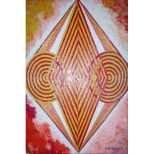 Peintre: Rose Mélicher."Le Losange" Huile Sur Toile En Relief Et Vernie. Radionique Des Formes Et Couleurs. Correspondances Zodiacales