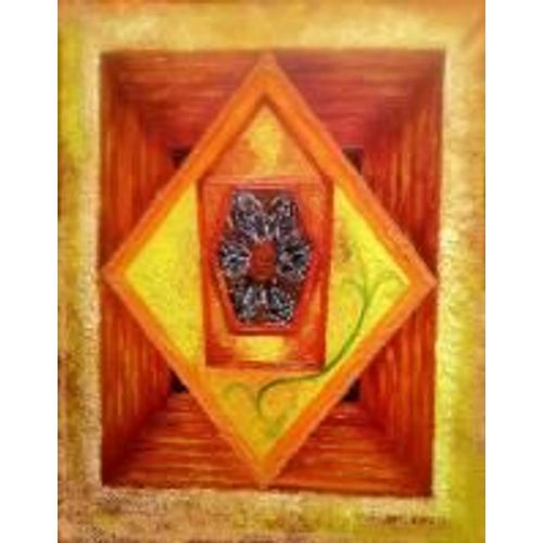 Peintre: Rose Mélicher. Déc. 2007 Original " Le Trou Noir" Huile Sur Toile En Relief Et Vernie. Radionique Des Formes Et Couleurs. Correspondances Zodiacales