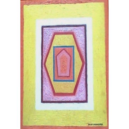 Peintre: Rose Mélicher. Déc. 2007 Original " Le Portail " Huile Sur Toile En Relief Et Vernie. Radionique Des Formes Et Couleurs. Correspondances Zodiacales Soleil, Vénus, Mars, Saturne.