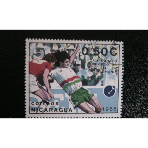 Timbre Nicaragua ( Yt 1501 ) 1988 Championnat D'europe De Football