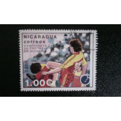 Timbre Nicaragua ( Yt 1502 ) 1988 Championnat D'europe De Football
