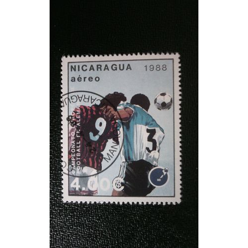 Timbre Nicaragua ( Yt Pa 1227 ) 1988 Championnat D'europe De Football