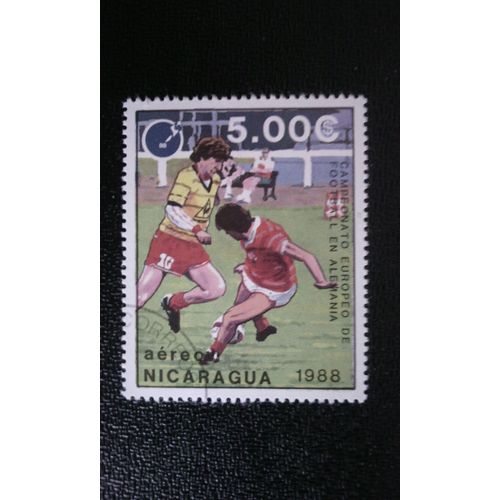 Timbre Nicaragua ( Yt Pa 1228 ) 1988 Championnat D'europe De Football