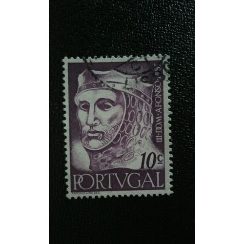 Timbre Portugal ( Yt 817 ) 1955 Rois Du Portugal De La 1ère Dynastie Afonso I (1111/1185)
