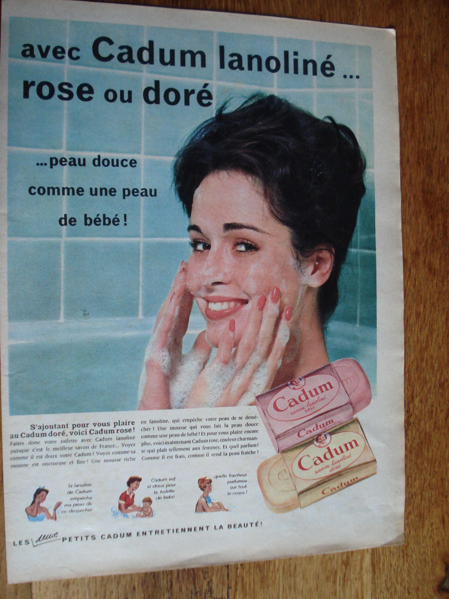 Publicite Annees 60 Avec Cadum Lanoline Rose Ou Dore Peau Douce Comme Une Peau De Bebe Rakuten