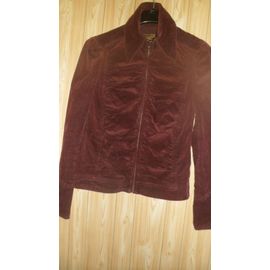 Veste &#34h &amp M&#34, En Velours Côtelé Bordeaux. Taille 38. Coton. Longueur Totale À Partir Du Col : 50 Cm. D&#39occasion : Très Bon État.