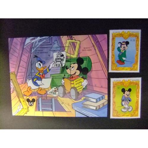 St. Vincent The Grenadines 1994 65 Aniversario De Mickey Album Familia Yvert 2082 /83 + Bloc 263 **