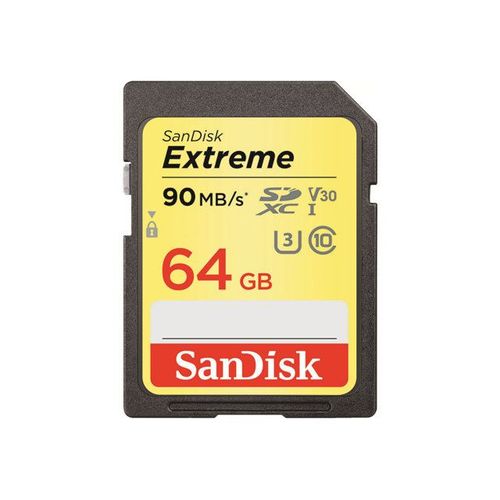 SanDisk Extreme - Carte mémoire flash - 64 Go - Video Class V30 / UHS Class 3 / Class10 - SDXC UHS-I