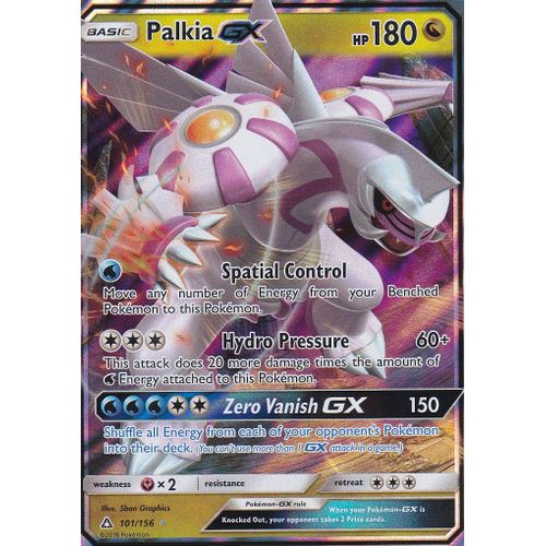 Carte Pokemon - Palkia Gx - 101/156 - Ultra Rare - Soleil Et Lune 5 - Ultra-Prisme - Version Anglaise -