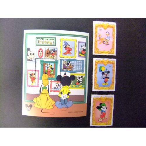 St. Vincent The Grenadines 1994 65 Aniversario De Mickey Yvert 2145 + 2146 + 2147 + Bloc 270 ** Mnh