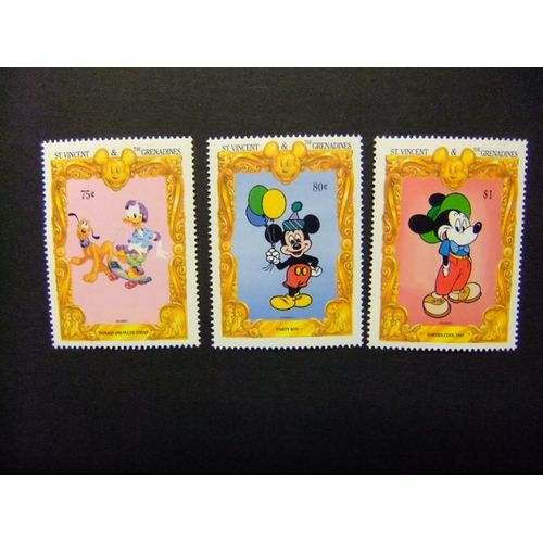 St. Vincent The Grenadines 1994 65 Aniversario De Mickey Yvert 2145 + 2146 + 2147 ** Mnh