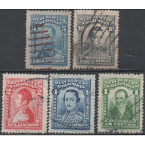 Colombie:Lot De 5 Timbres Sur Des Célébrités .