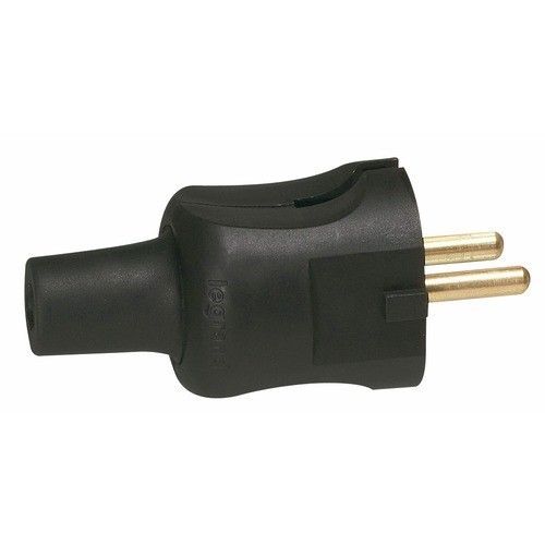 Fiche électrique mâle caoutchouc 16A 2P 50451 LEGRAND