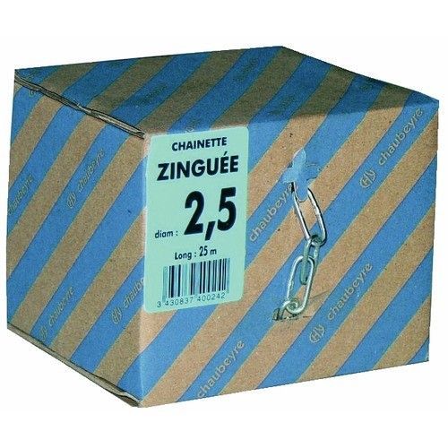 Chaînes droites maillons longs en acier zingué-28 x 7 mm CHAUBEYRE