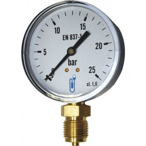 Manomètre acier vertical Vertical Ø 80 pression 0 > 16 bars DISTRILABO