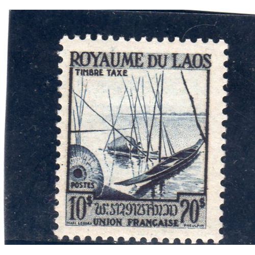 Timbre-Taxe Du Laos (Barques Sur Le Mékong)