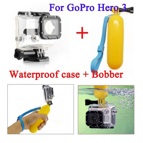 CNYO® Accessoires GoPro Hero 3 Case boîtier étanche + Go Pro Bobber Floating poche bâton pour GoPro Hero 3 accessoires