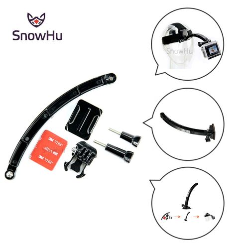 CNYO® SnowHu pour gopro accessoires Casque Avant Tir Bras + Supports + Vis + Adhésif Tapis Stands pour Go Pro Hero 6 5 4 sj4000 xiaomi YI