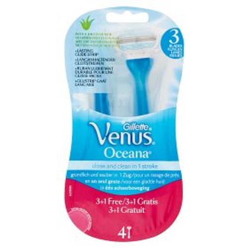 Gillette Venus Oceana - Rasoirs Jetables Pour Femme, Lot De 3 + 1 Gratuit 