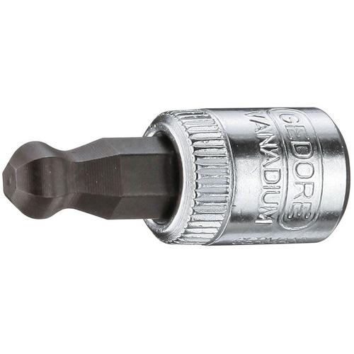 Gedore Douille tournevis 1/4"" avec tête sphérique 6 pans 4 mm - IN 20 K 4