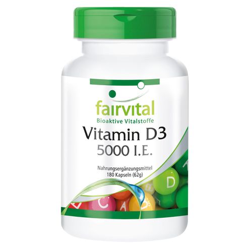 Vitamine D3 5000 U.I. - 180 Gélules - Fairvital 