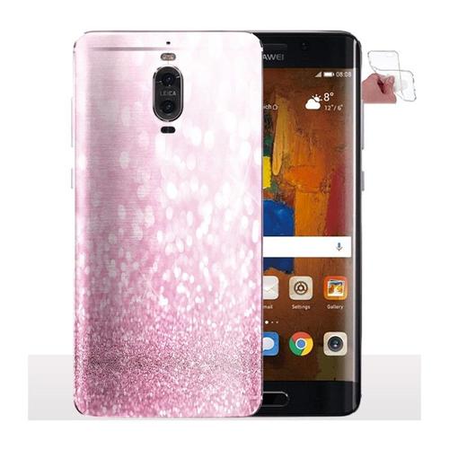 Coque Huawei Mate 9 Pro Bling Bling Rose - Coque Télephone Silicone - Bumper Anti Chocs