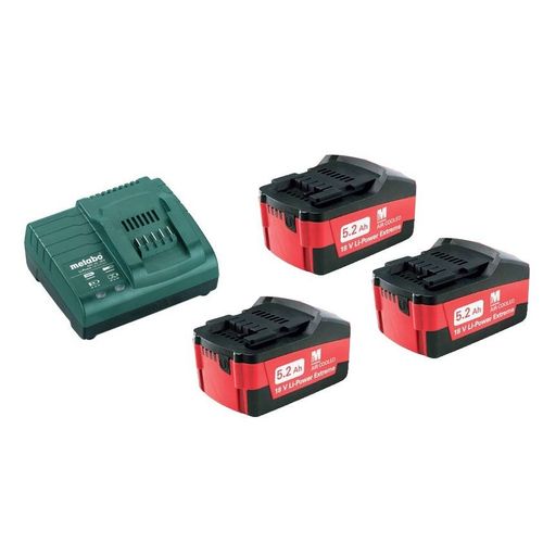 Metabo Kit de base 3x 18V/5.2 Ah batterie + Chargeur ASC 30-36 V - 685048000