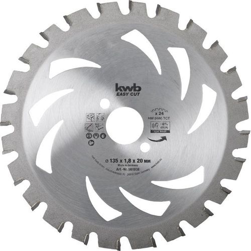 KWB Scie circulaire à coupe fine EASY CUT, en carbure, ø 135 x 20 mm - 581938