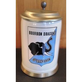 4 Escadron 3 Rd Régiment De Dragons Bourbons Stetten Ffa Arme Blindée Cavalerie Chope À Bière Avec Insigne Et Couvercle