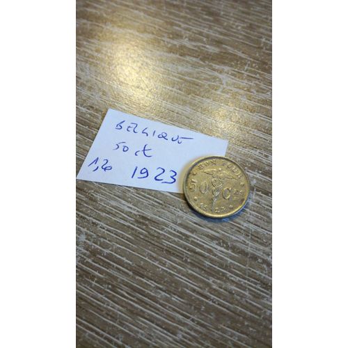 50 Centimes Belgique 1923 En L Etat Sur Les Photos
