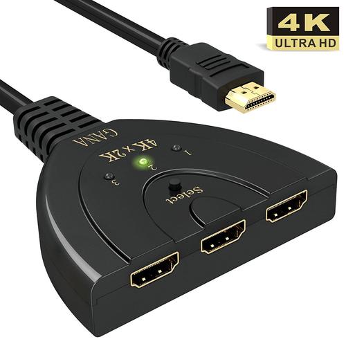 HDMI Switch 4k | GANA 3-Port HDMI Splitter Cable | Hdmi Câble Commutateur Prend en Charge 4K/1080P/3