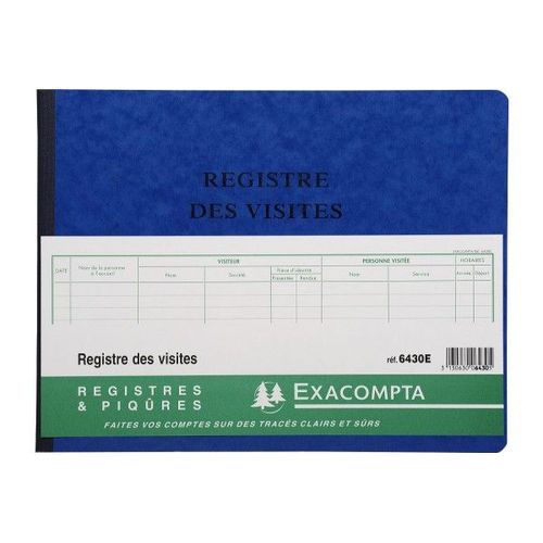 Exacompta Registre Des Visites 6430e 25x32cm 25 Lignes 80p