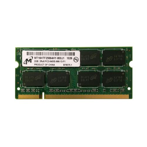 MEMOIRE PC PORTABLE . DDR2 . MICRON . MT16HTF25664HY-800J1  /  2GB 2Rx8 PC2-6400S-666-13-F1