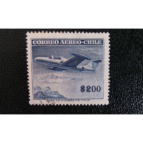 Timbre Chili ( Yt Pa 161 ) 1955 Beechcraft Monoplane