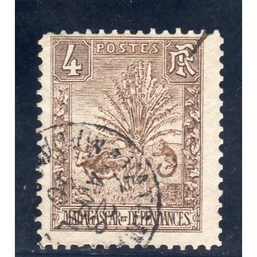 Timbre-Poste De Madagascar (Zébu Et Ravenala, Arbre Du Voyageur)