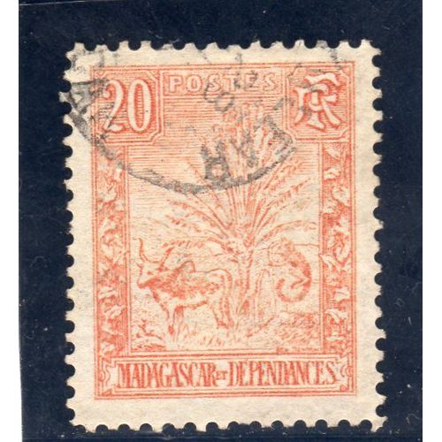 Timbre-Poste De Madagascar (Zébu Et Ravenala, Arbre Du Voyageur)