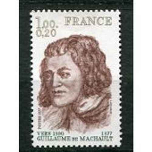 Timbre France 1977 Neuf ** Yt N° 1955 Guillaume De Machault