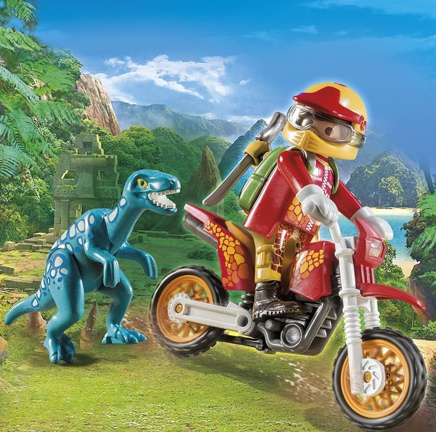 Playmobil The Explorers 9431 - Pilote De Moto Et Raptor - 2