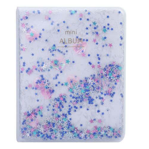 Quicksand Beads 64 pochettes Mini album de livre photo de 3 pouces pour photos d'appareil photo Instax (bleu)