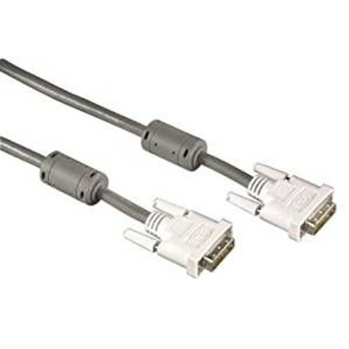 HAMA-Câble DVI-D Dual Link, DVI-D mâle - DVI-D mâle, Dble blindage, Gris, 1,80 m