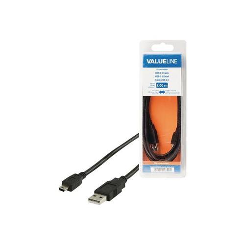 Valueline - Câble USB - mini USB type B (M) pour USB (M) - 2 m - noir