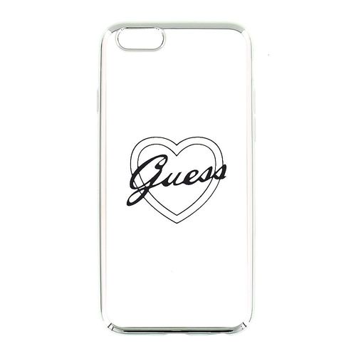 Coque Souple Guess Pour Iphone 5 / 5s / Se Translucide Avec Contours Et Coeur Silver