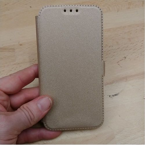 Etui Folio A Rabat Pour Apple Iphone X De Couleur Or