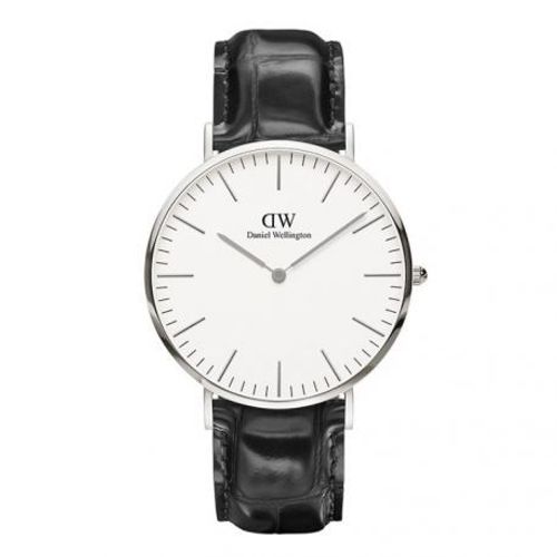 Montre Daniel Wellington Homme Modèle Reading Classic Argentée, Blanche Et Noire - Dw00100028