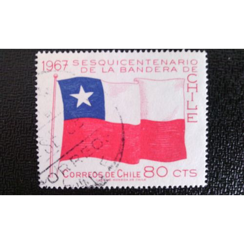 Timbre Chili ( Yt 321 ) 1967 Drapeau National, 150e Anniv.